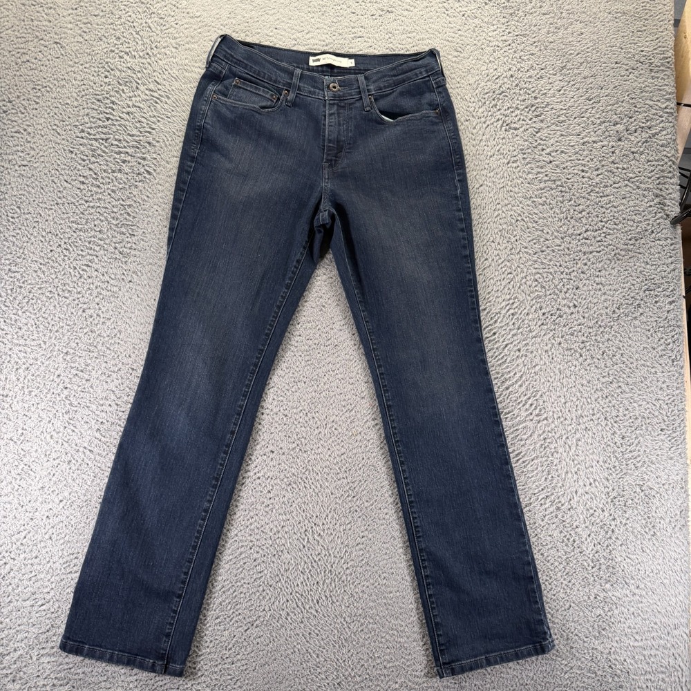 Levi's 505 Jeans Women 8 Blue Blue Cotton Denim Straight Travel Workwear Stretch